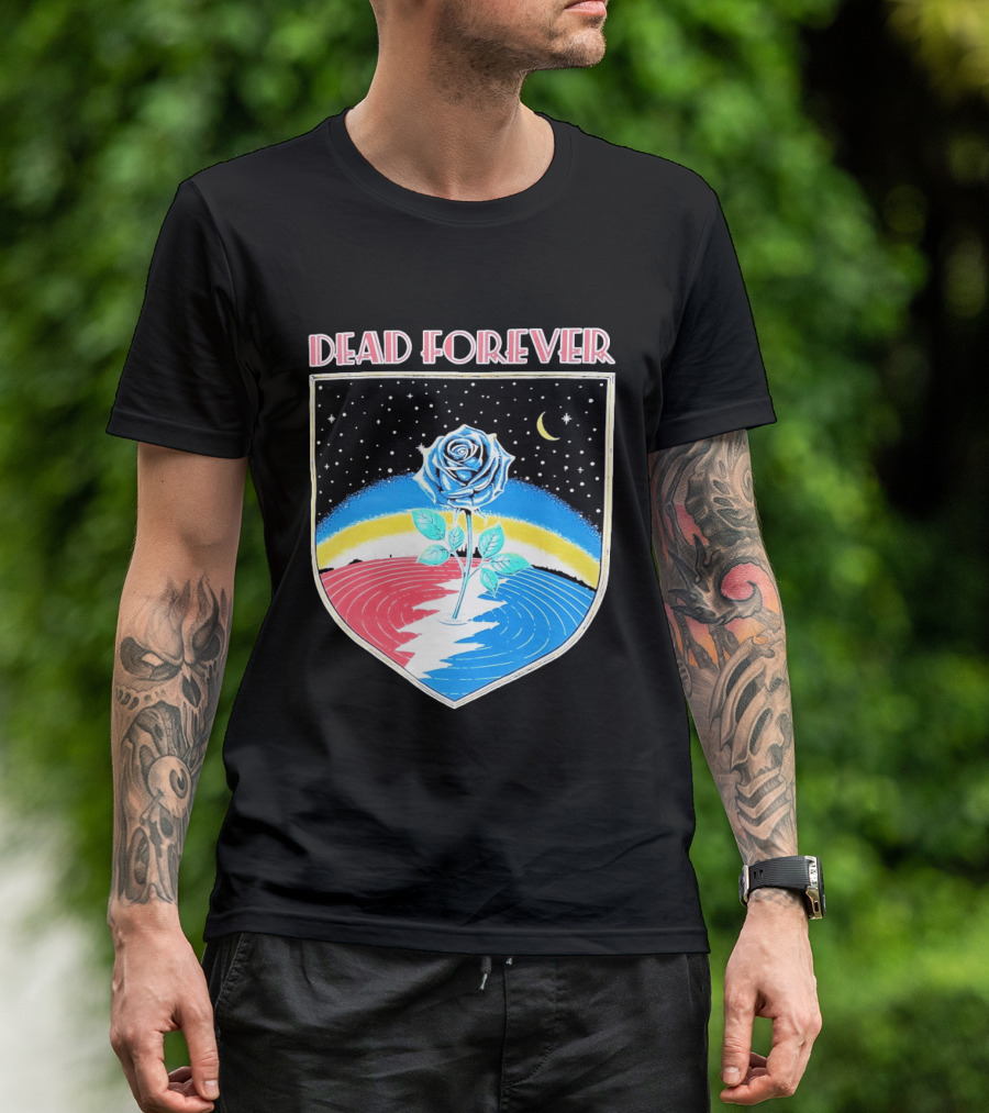 Grateful Dead Forever Rose Skull Rainbow Night Sky Moon Dead60 T-Shirt