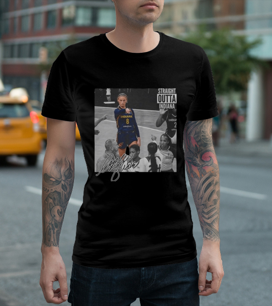 Sophie Cunningham Straight Outta Indiana Indiana Fever T-Shirt