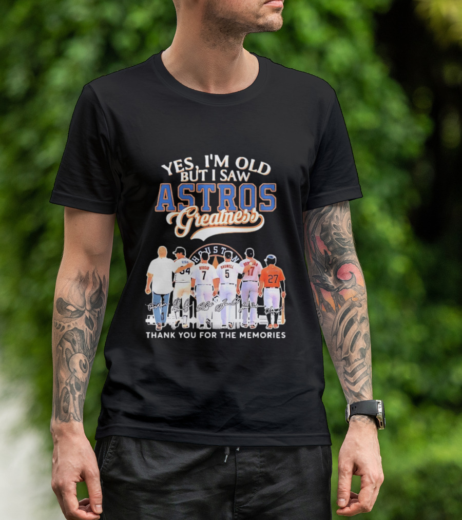 Yes I'm Old But I Saw Astros Greatness Ryan Biggio Bagwell Beltran Thank You For The Memories T-Shirt