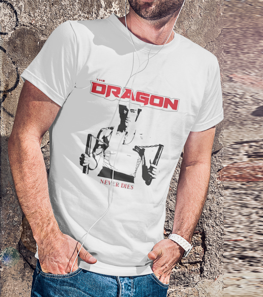 The Dragon Never Dies Bruce Lee Nunchaku T-Shirt