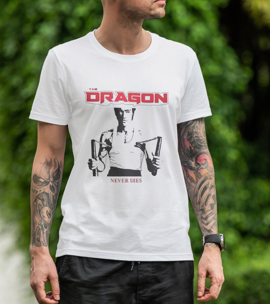 The Dragon Never Dies Bruce Lee Nunchaku T-Shirt