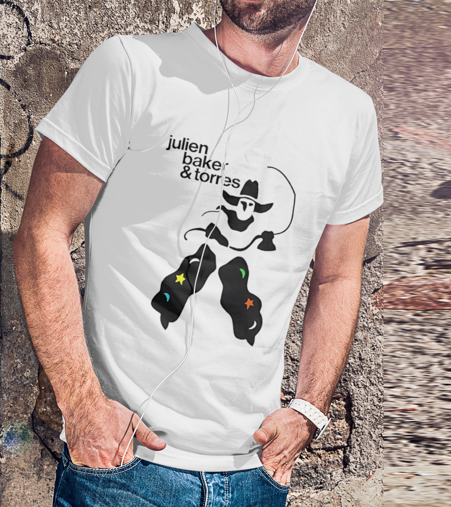 Julien Baker And Torres Cowboy Figure With Colorful Star Accents T-Shirt