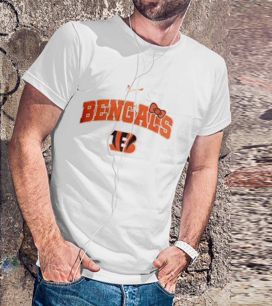 Nike Bengals Hello Kitty Bow Collaboration T-Shirt