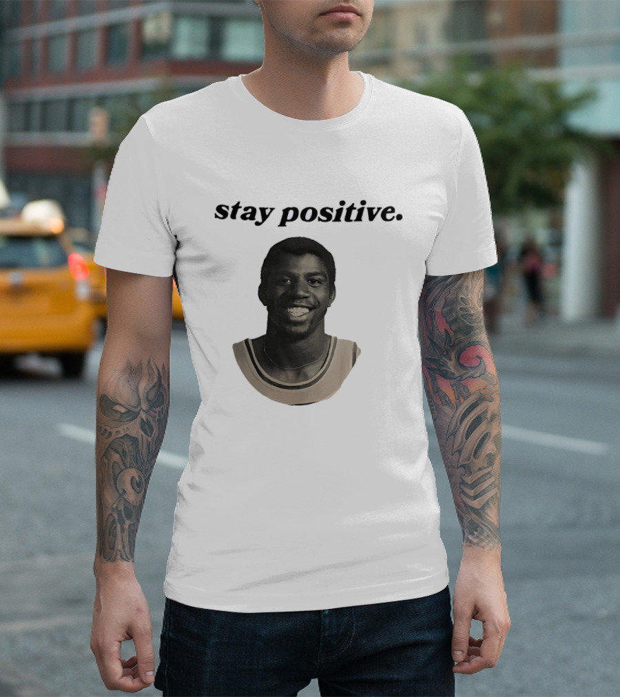 Magic Johnson Stay Positive Los Angeles Lakers T-Shirt