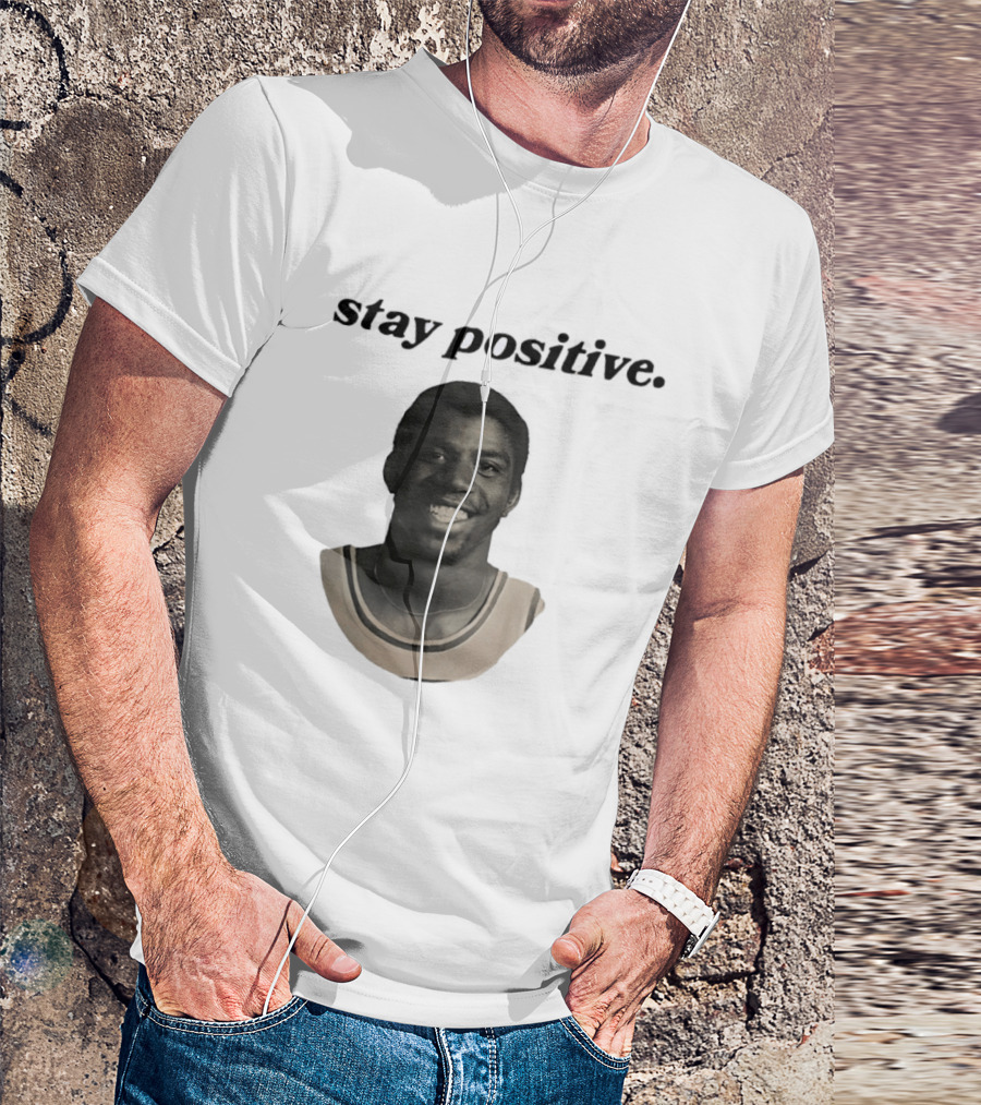 Magic Johnson Stay Positive Los Angeles Lakers T-Shirt