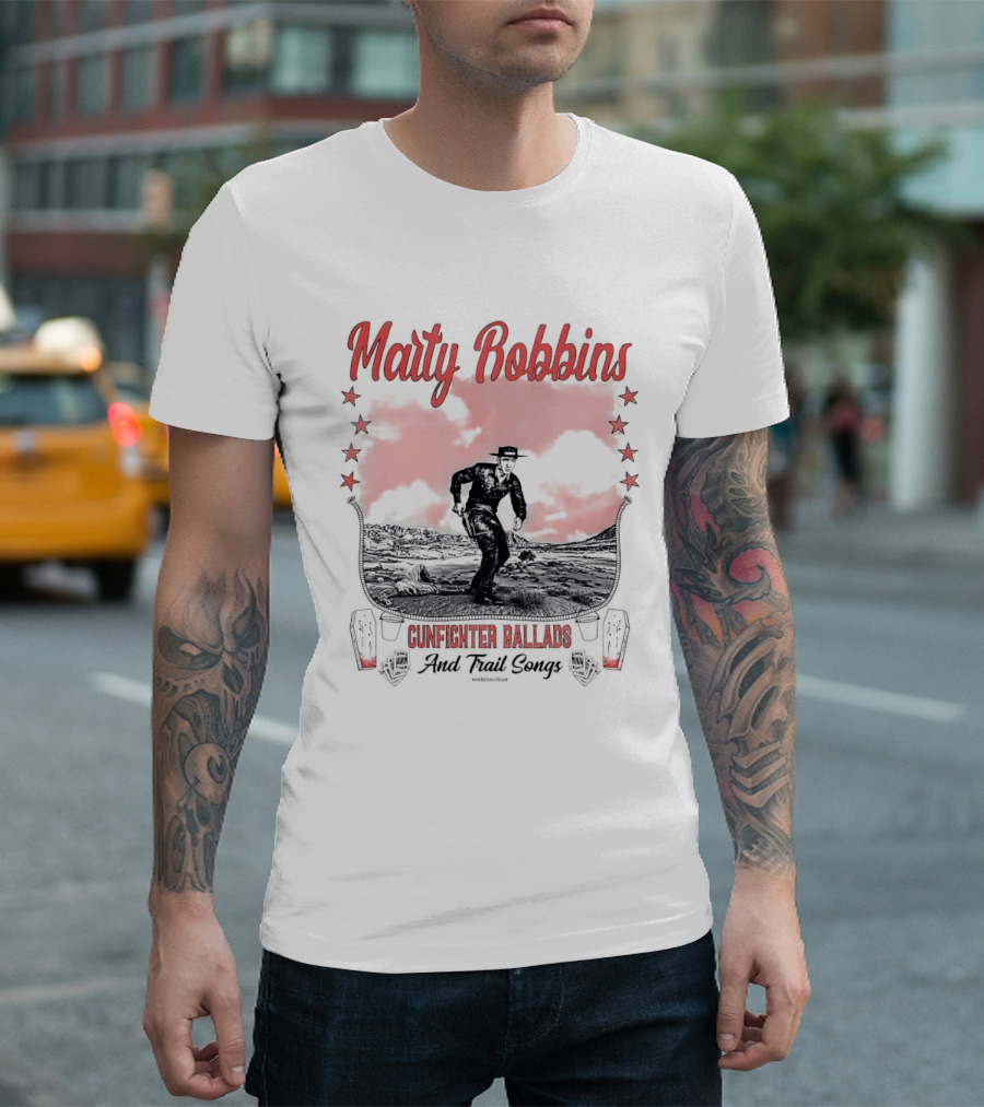 Marty Robbins Gunfighter Ballads And Trail Songs Cowboy Western Scene T-Shirt