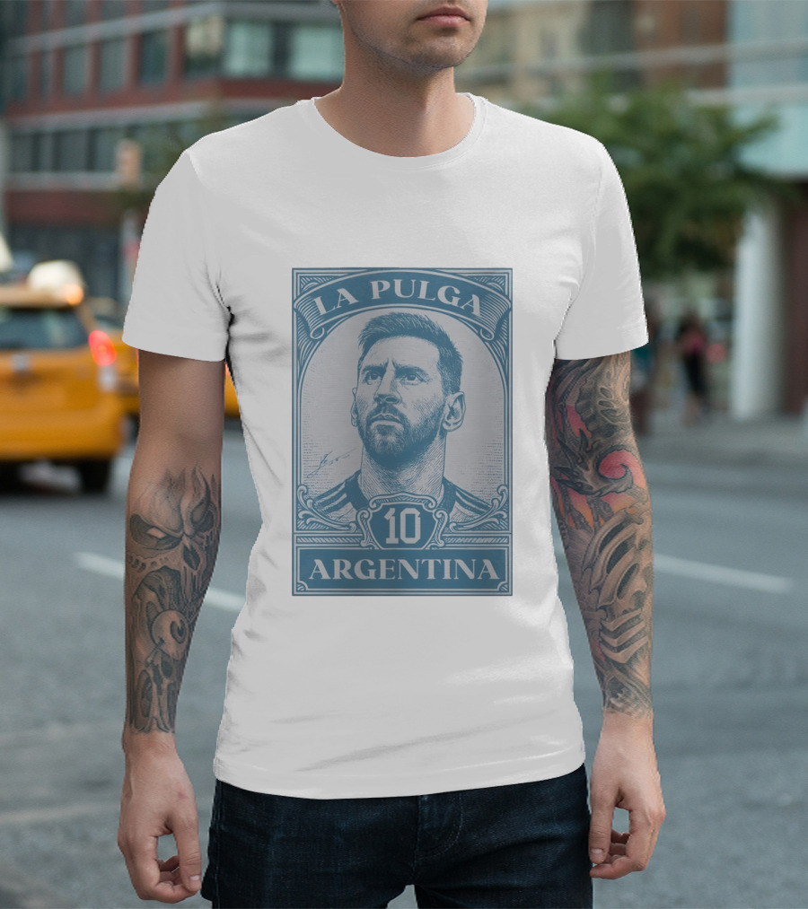 La Pulga Argentina 10 Stamp Messi T-Shirt