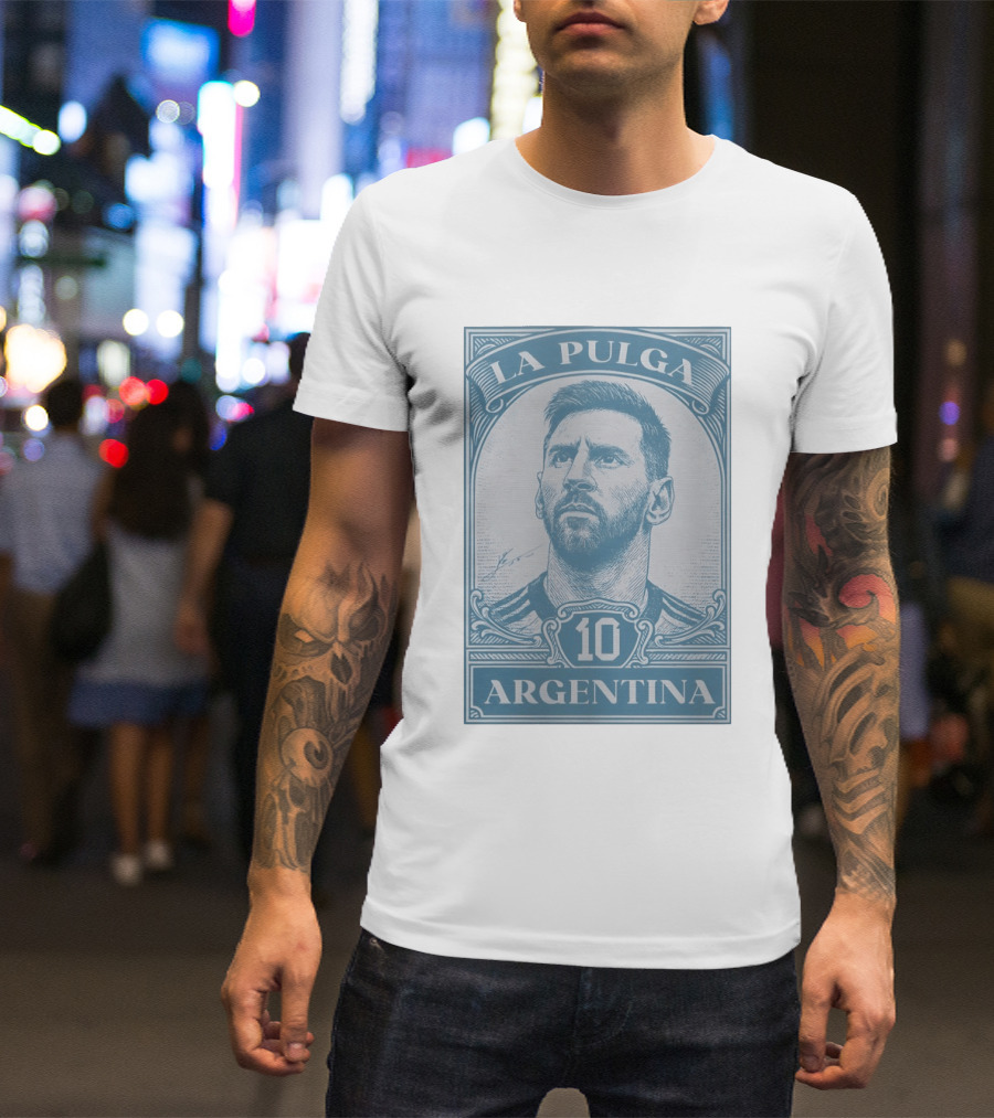 La Pulga Argentina 10 Stamp Messi T-Shirt
