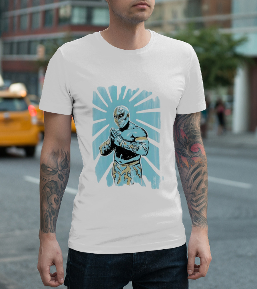 Místico Lucha Libre Wrestler CMLL Wrestling Masked Starburst T-Shirt