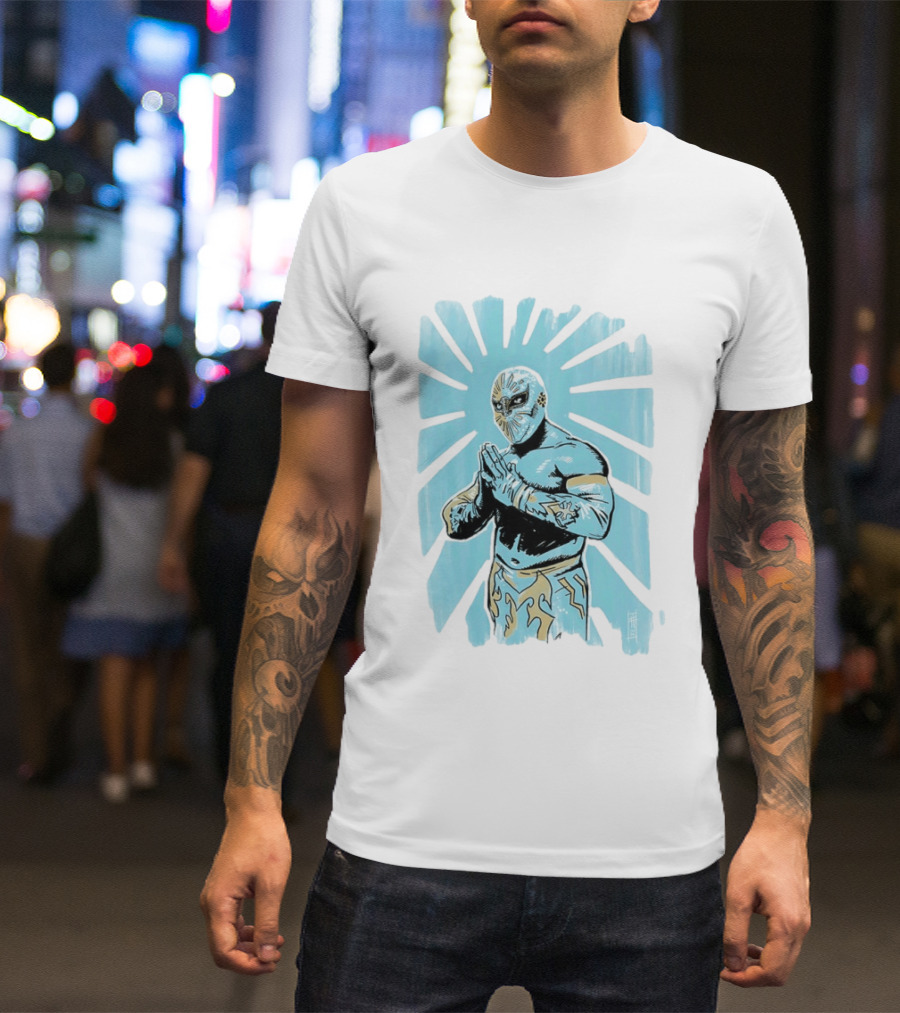 Místico Lucha Libre Wrestler CMLL Wrestling Masked Starburst T-Shirt
