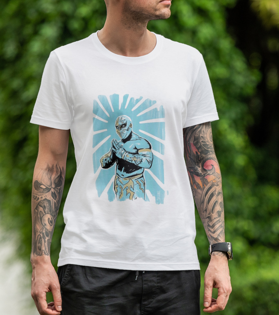 Místico Lucha Libre Wrestler CMLL Wrestling Masked Starburst T-Shirt