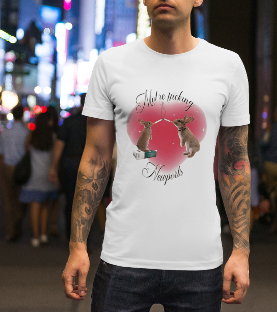 Motherfucking Newports Rabbits Smoking Cigarettes T-Shirt