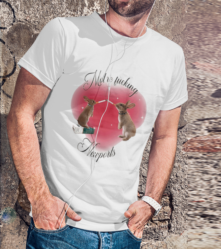 Motherfucking Newports Rabbits Smoking Cigarettes T-Shirt