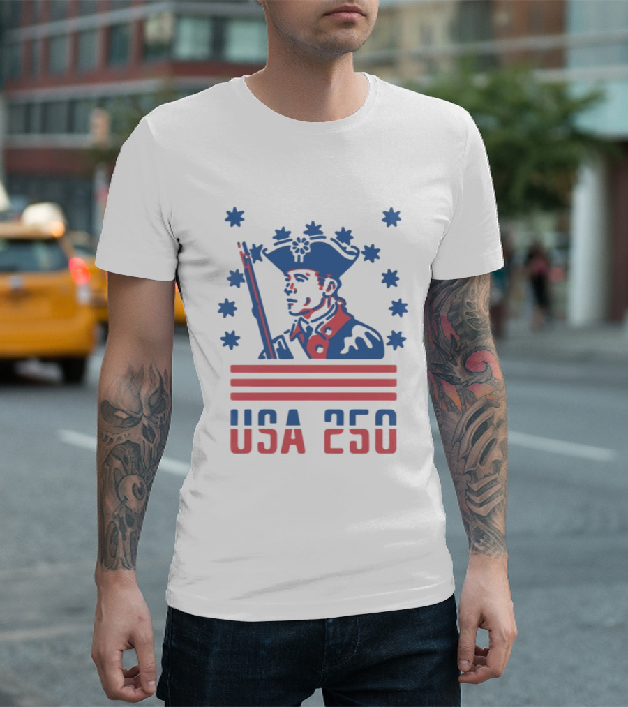 USA 250 American Revolutionary War Soldier Stars And Stripes T-Shirt
