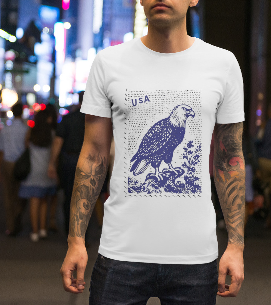 USA Bald Eagle Stamp Patriotic T-Shirt