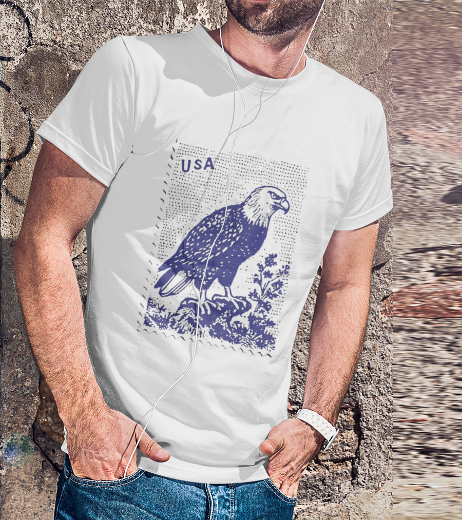 USA Bald Eagle Stamp Patriotic T-Shirt
