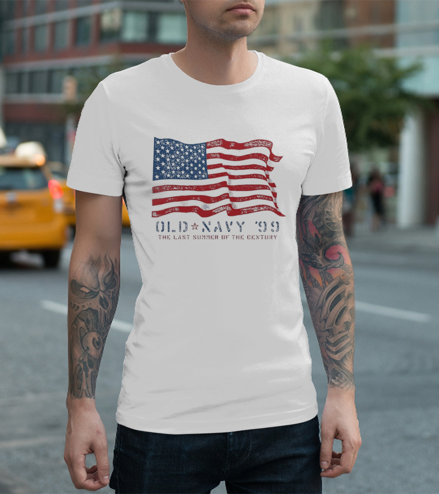 Old Navy 99 American Flag The Last Summer Of The Century T-Shirt