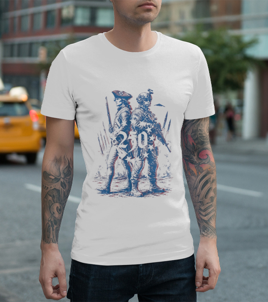 American Revolutionary War Soldier Modern Infantry 250 Years Of Service T-Shirt