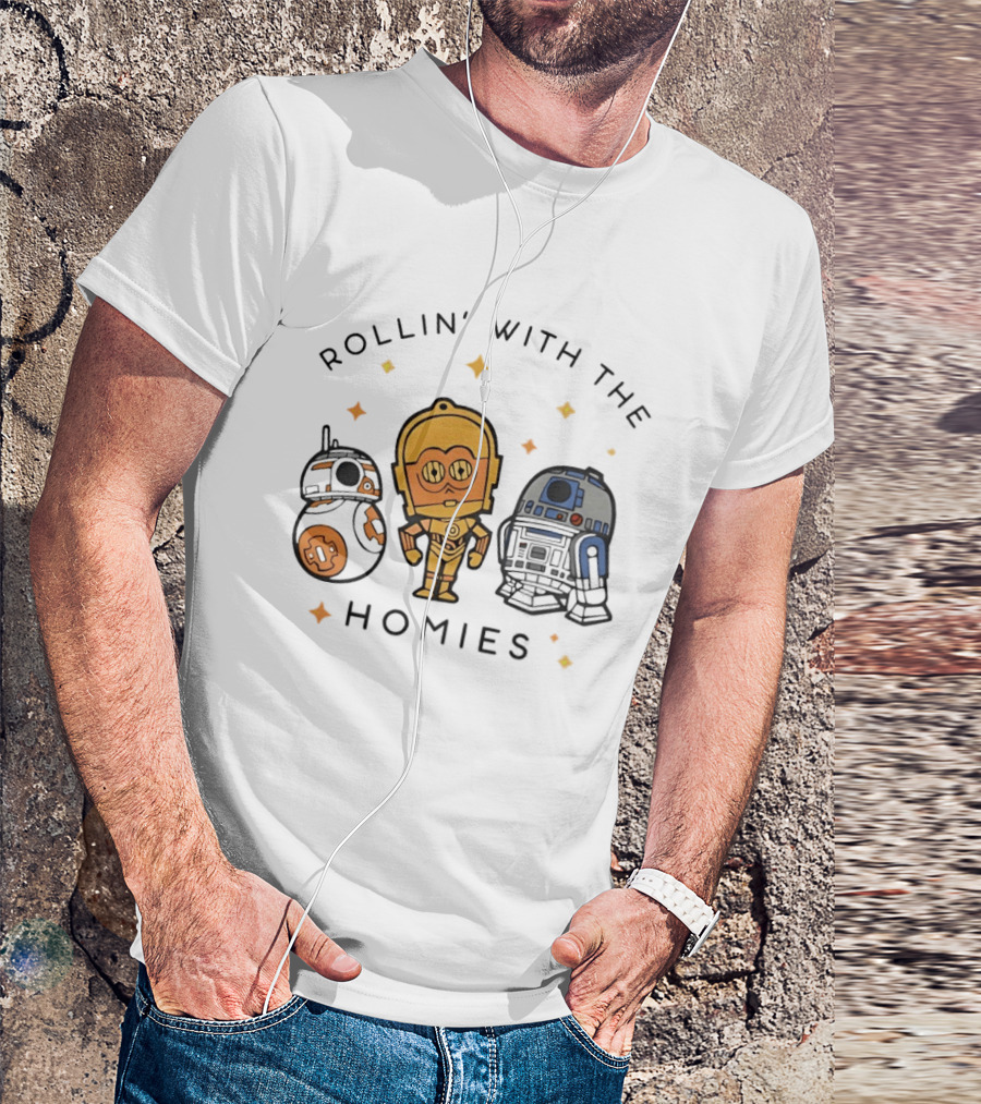 BB 8 C 3PO R2 D2 Rollin' With The Homies T-Shirt
