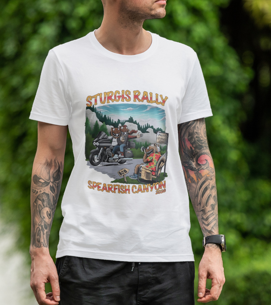 Sturgis Rally 2020 Squirrels Riding Motorcycle Spearfish Canyon T-Shirt