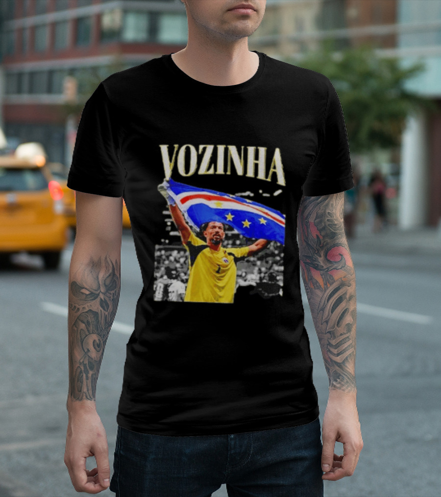 Vozinha Cape Verde Flag Celebration Football Team Player T-Shirt
