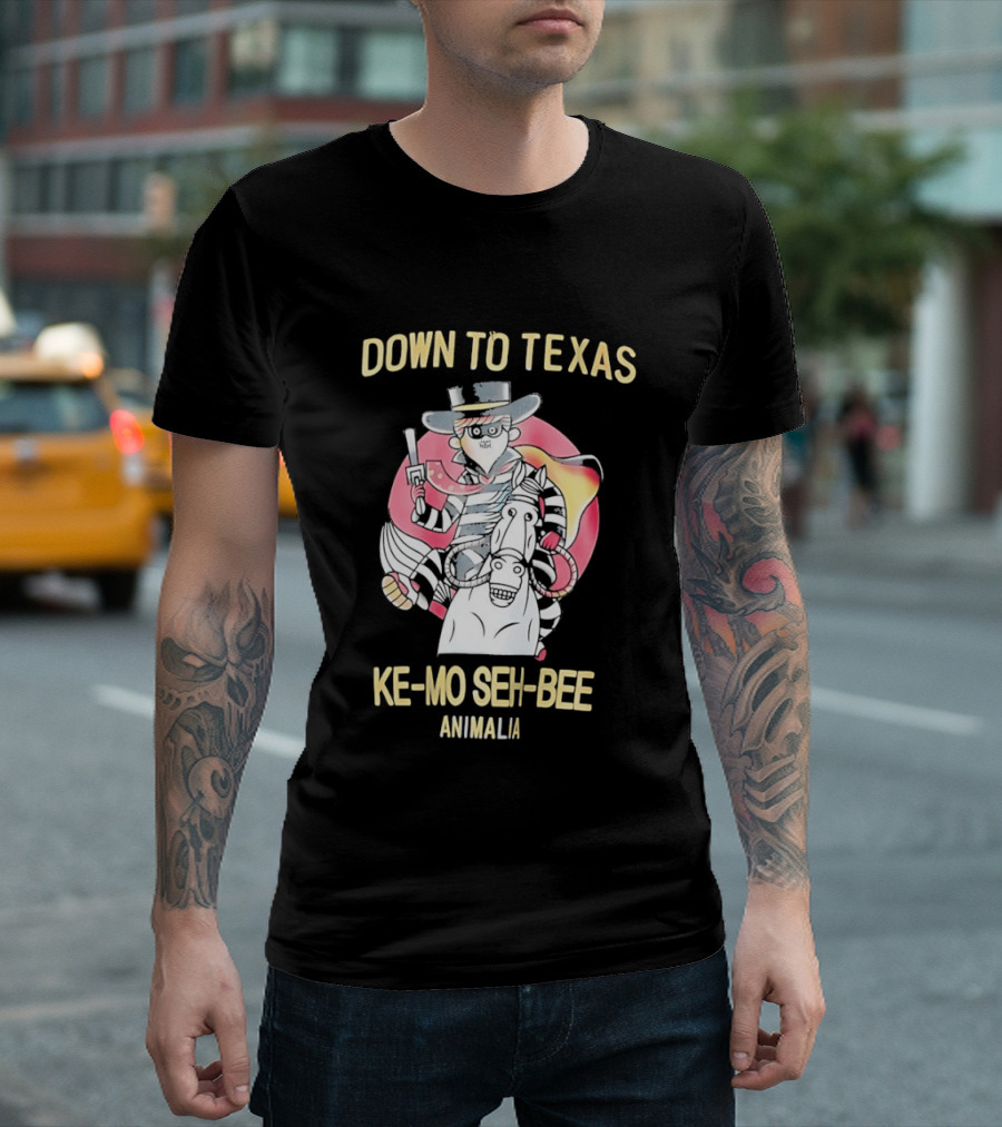 Down To Texas Ke Mo Seh Bee Animalia Bandit T-Shirt