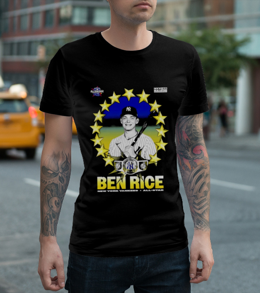 Ben Rice New York Yankees All Star Baseball Player MLB Stars T-Shirt