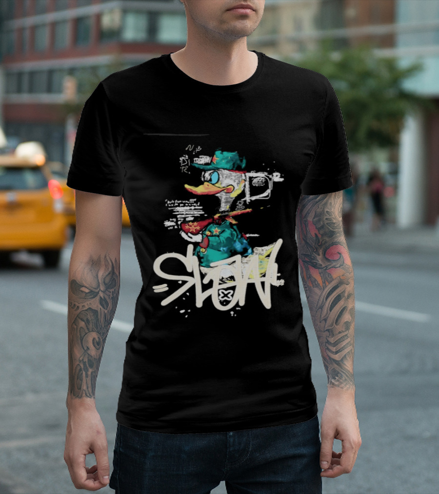 Donald Duck Soldier Streetwear DR D2 Fashion T-Shirt