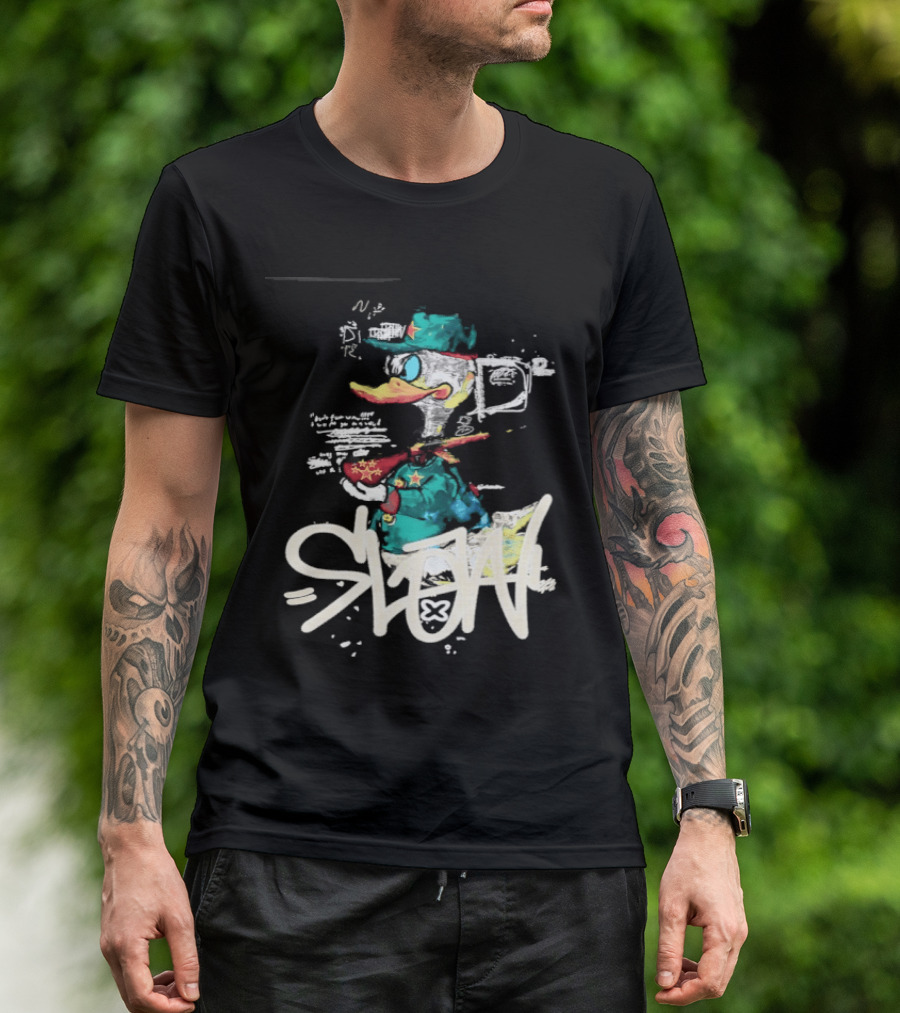 Donald Duck Soldier Streetwear DR D2 Fashion T-Shirt