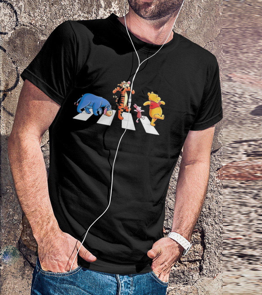 Eeyore Tigger Piglet Pooh Crossing Abbey Road Iconic Scene T-Shirt