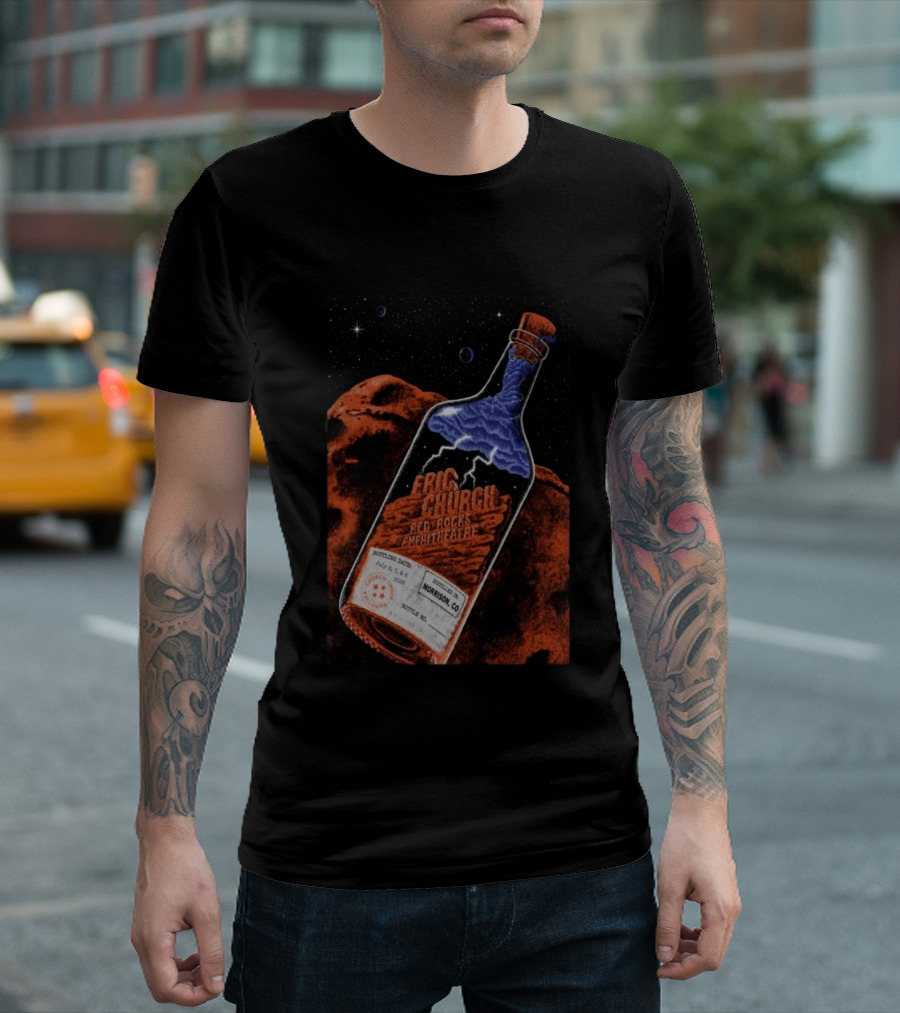 Eric Church Red Rocks Amphitheatre July 8 2026 Morrison CO Bottle T-Shirt