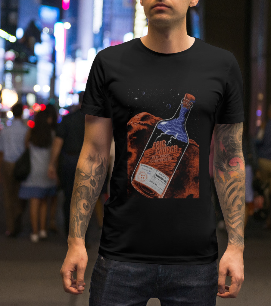 Eric Church Red Rocks Amphitheatre July 8 2026 Morrison CO Bottle T-Shirt