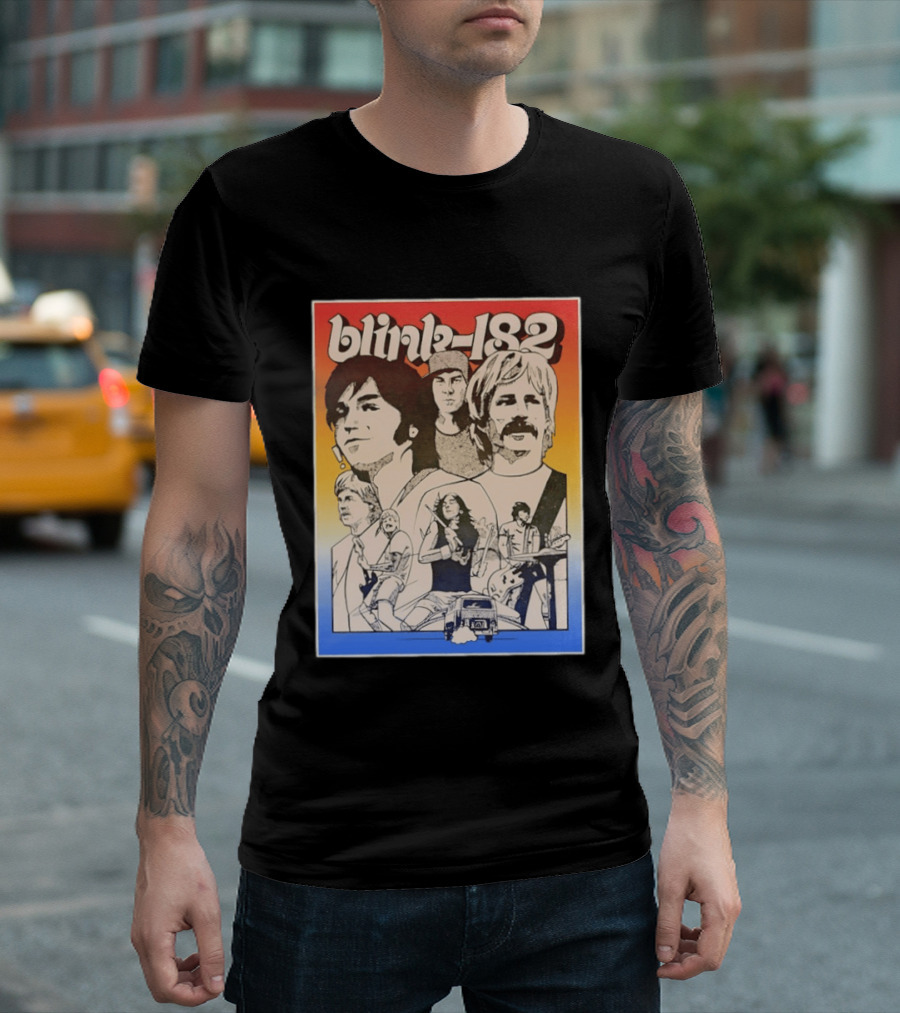 Blink 182 Band Members Pop Punk Collage T-Shirt