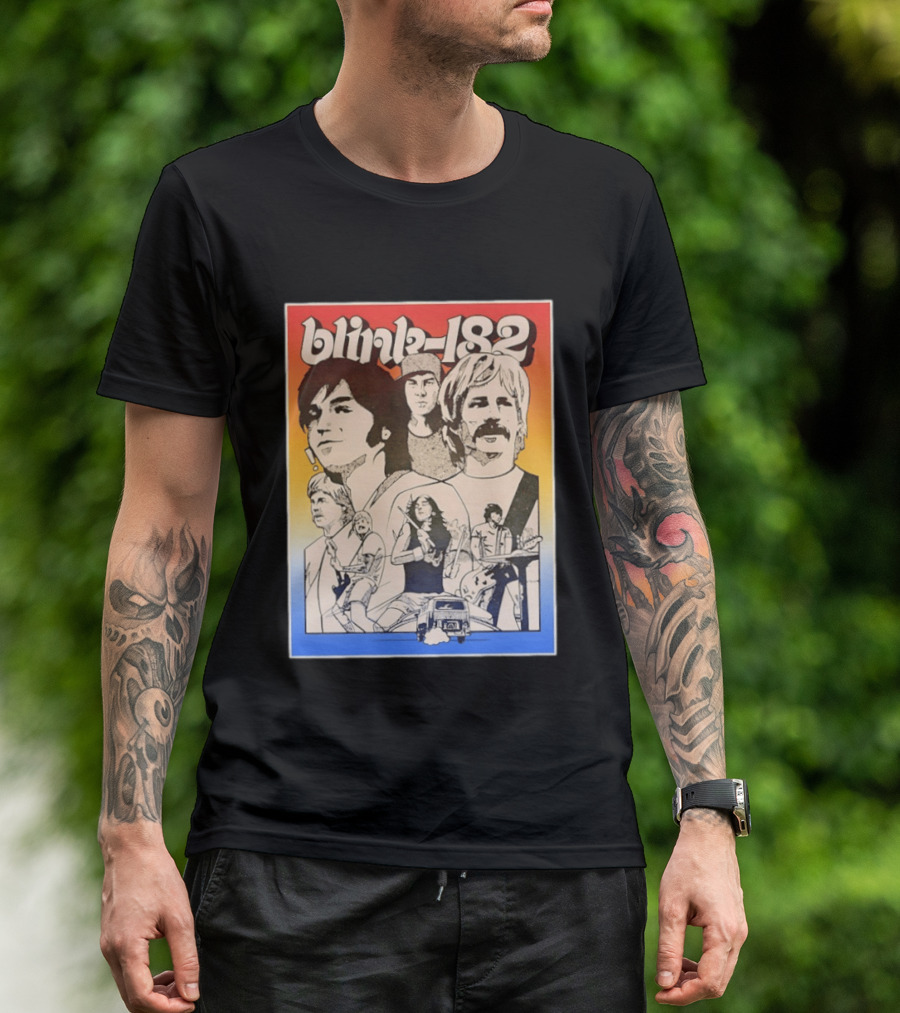 Blink 182 Band Members Pop Punk Collage T-Shirt