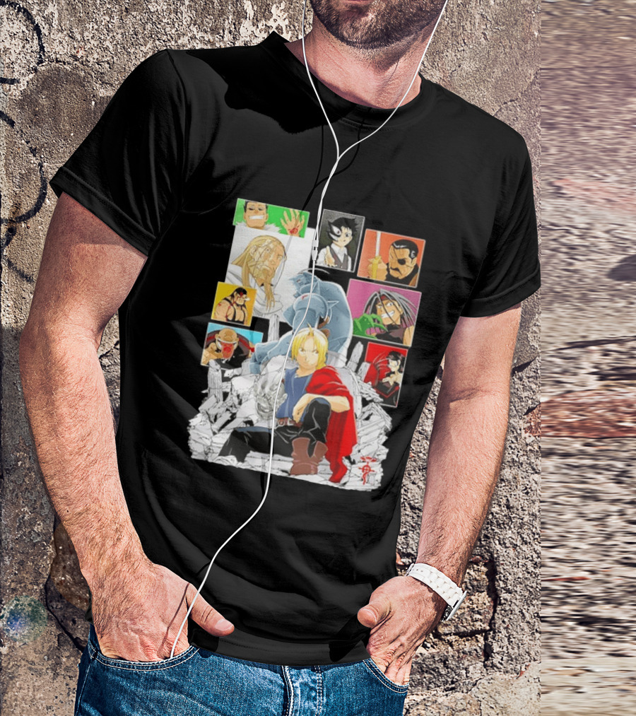 Fullmetal Alchemist Iconic Characters Edward Elric And Alphonse Collage T-Shirt