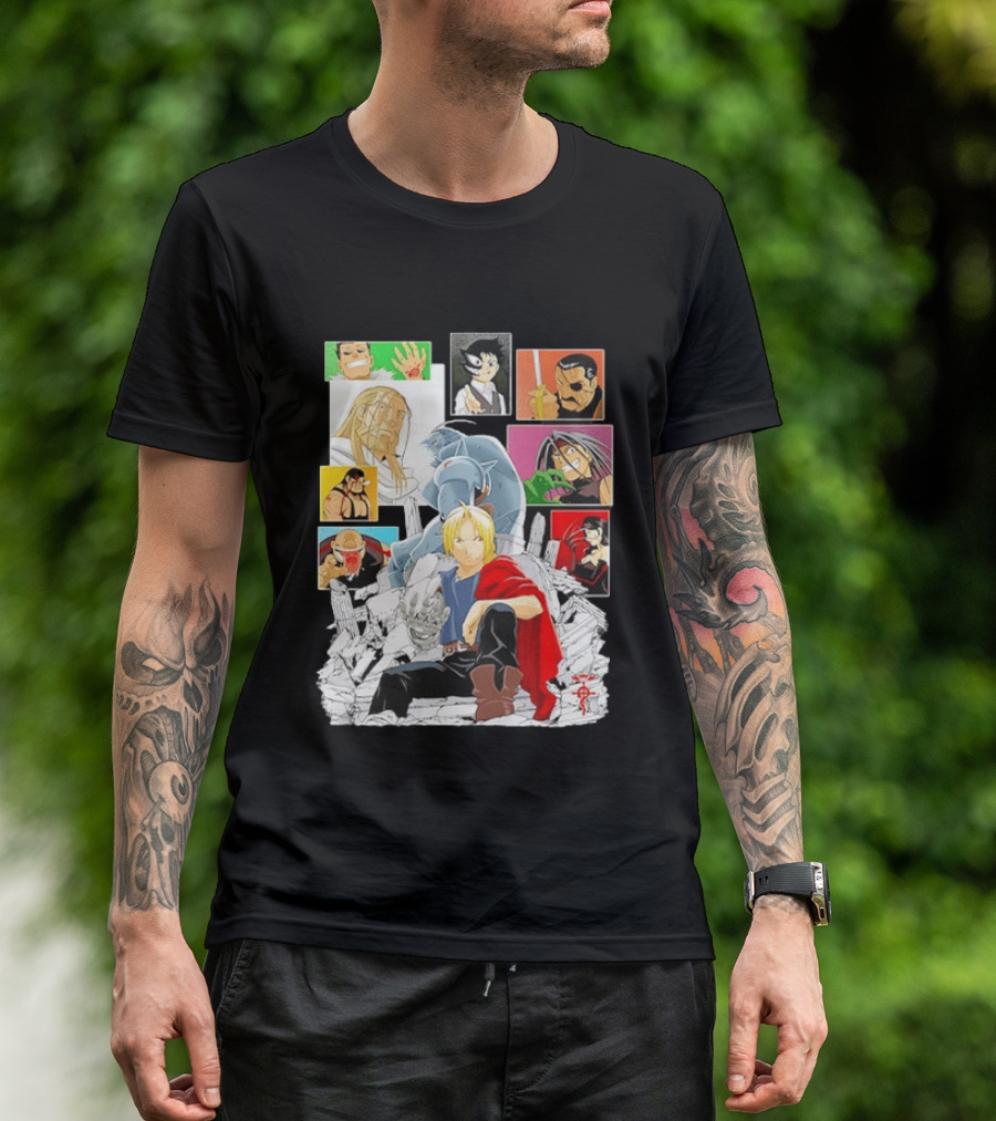 Fullmetal Alchemist Iconic Characters Edward Elric And Alphonse Collage T-Shirt