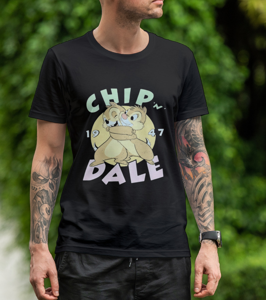 Chip N Dale 1947 Disney Characters Hugging T-Shirt