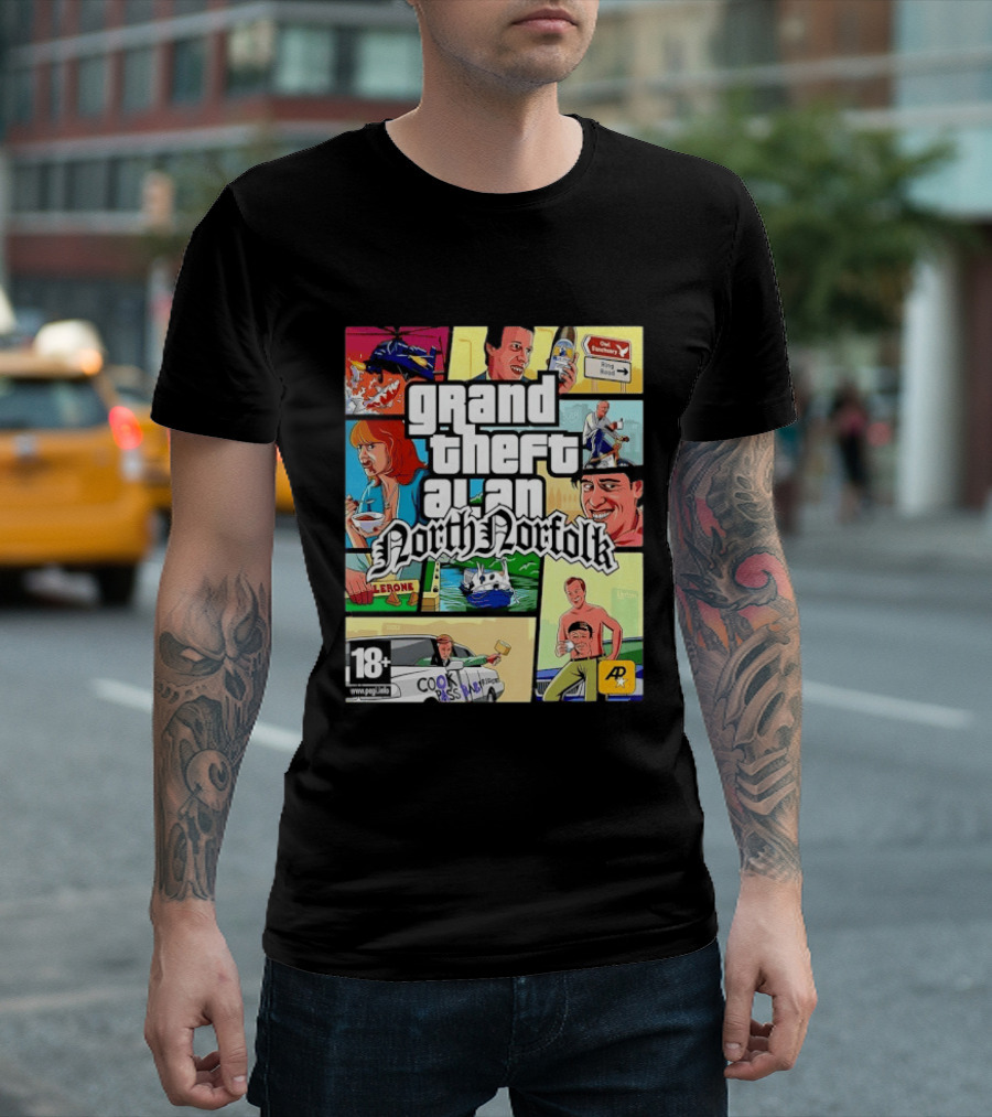 Grand Theft Alan North Norfolk Steve Coogan T-Shirt