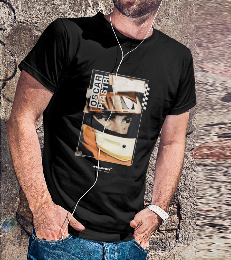 Oscar Piastri McLaren Driver Helmet Art Racing Fan T-Shirt