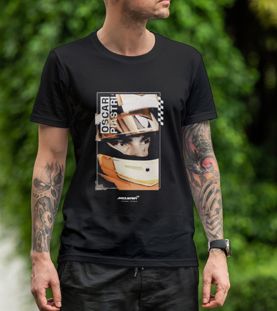 Oscar Piastri McLaren Driver Helmet Art Racing Fan T-Shirt