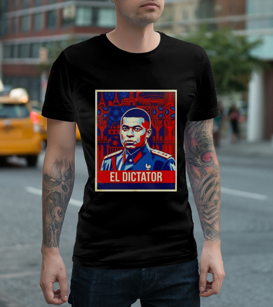 Kylian Mbappe El Dictator Paris Saint Germain Art Deco T-Shirt