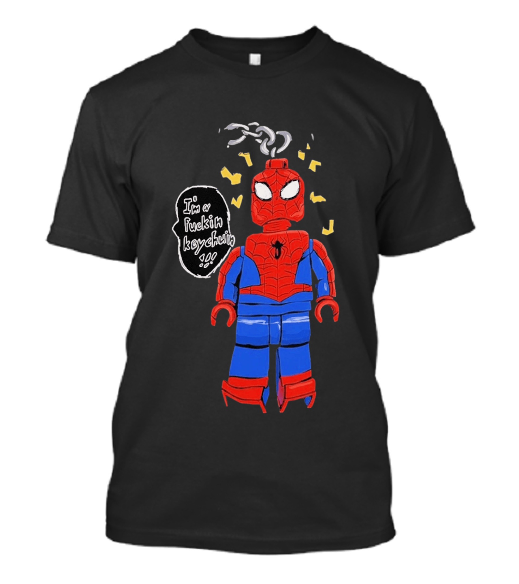 Lego Spider Man I'm A Keychain Funny Minifigure T-Shirt