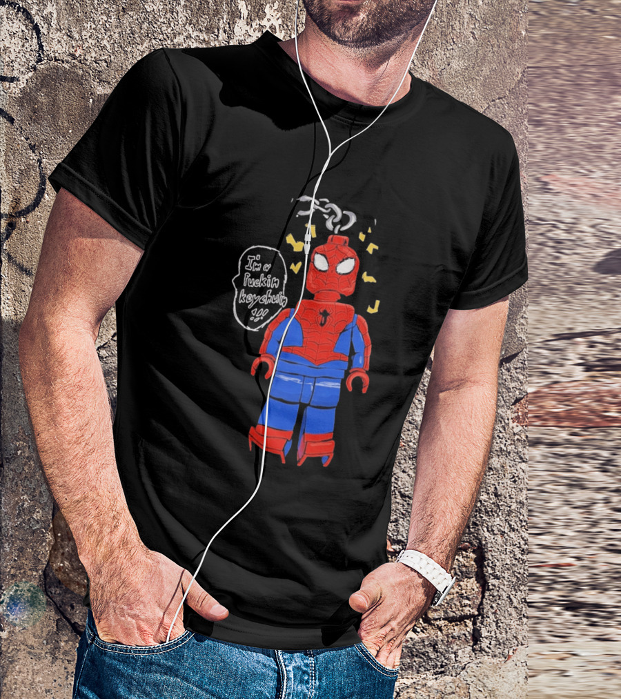 Lego Spider Man I'm A Keychain Funny Minifigure T-Shirt