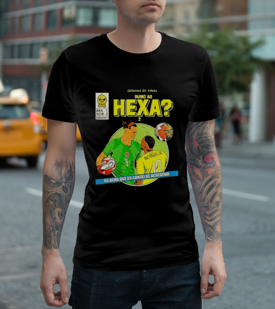 Olimpíadas De 2030 Rumo Ao Hexa Neymar Jr Erling Haaland Brasil Noruega T-Shirt