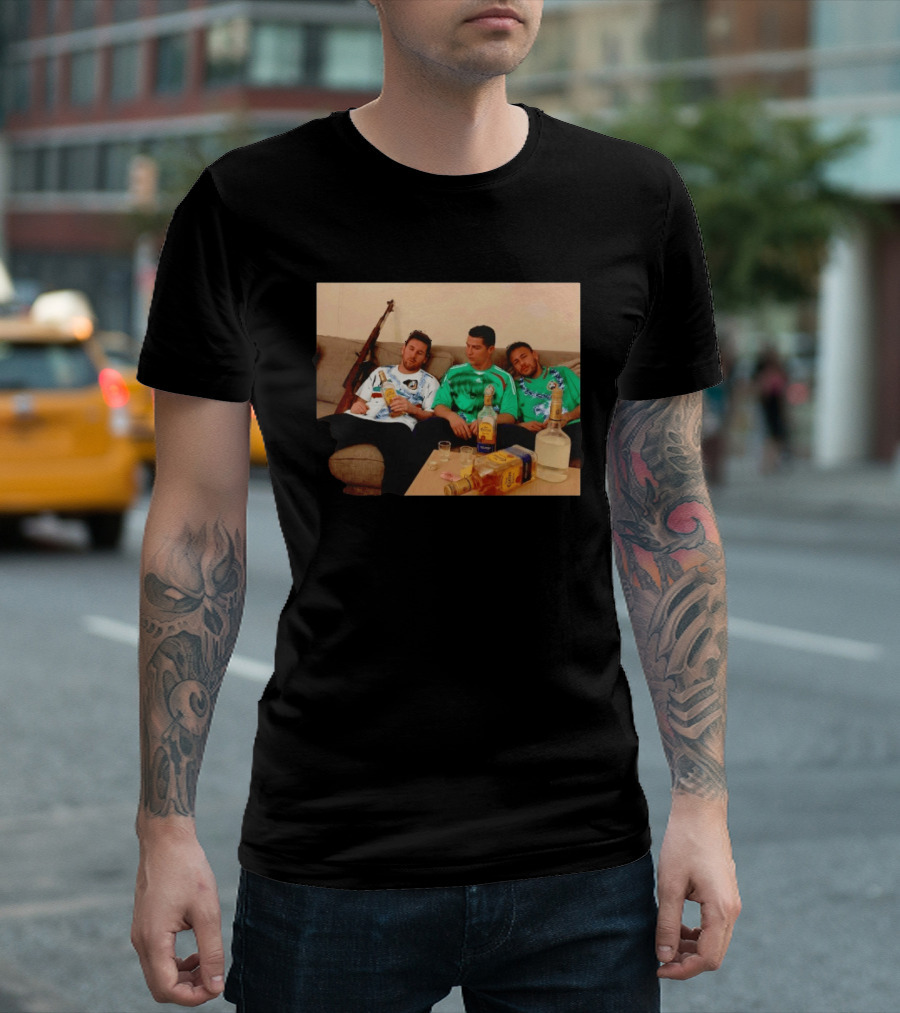 Lionel Messi Cristiano Ronaldo Neymar Mexico National Team Tequila Party T-Shirt