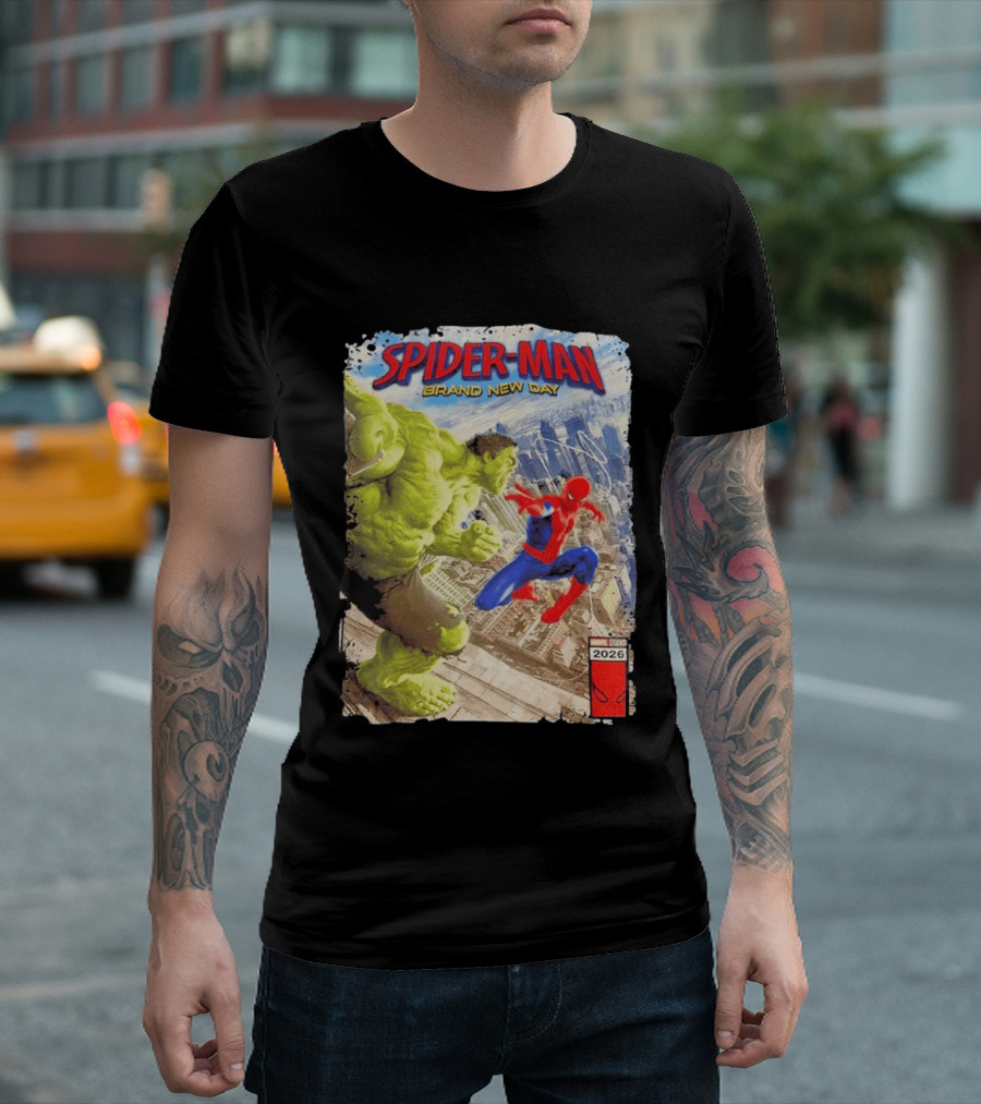 Spider Man Brand New Day Marvel 2026 Spider Man Vs Hulk Epic Showdown T-Shirt
