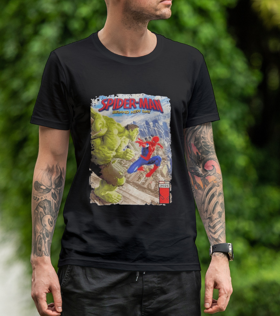 Spider Man Brand New Day Marvel 2026 Spider Man Vs Hulk Epic Showdown T-Shirt