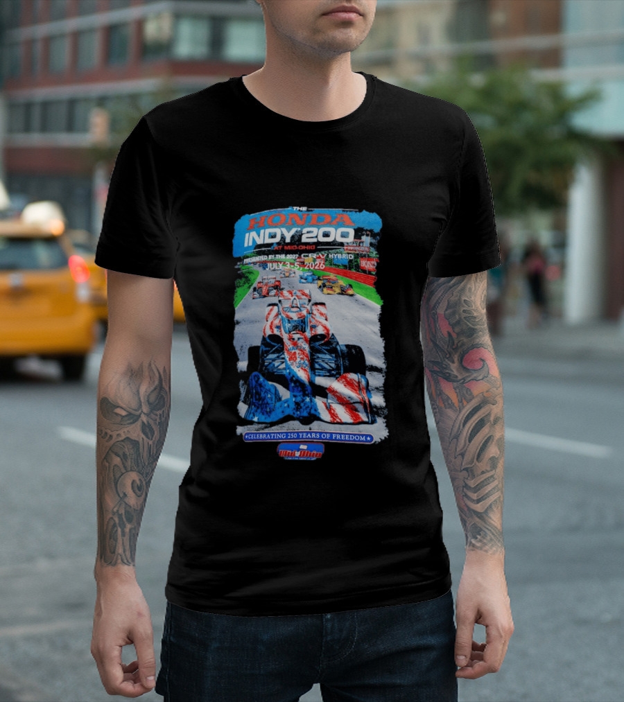 Honda Indy 200 At Mid Ohio July 3 To 5 2026 Celebrating 250 Years Of Freedom Racing Event T-Shirt