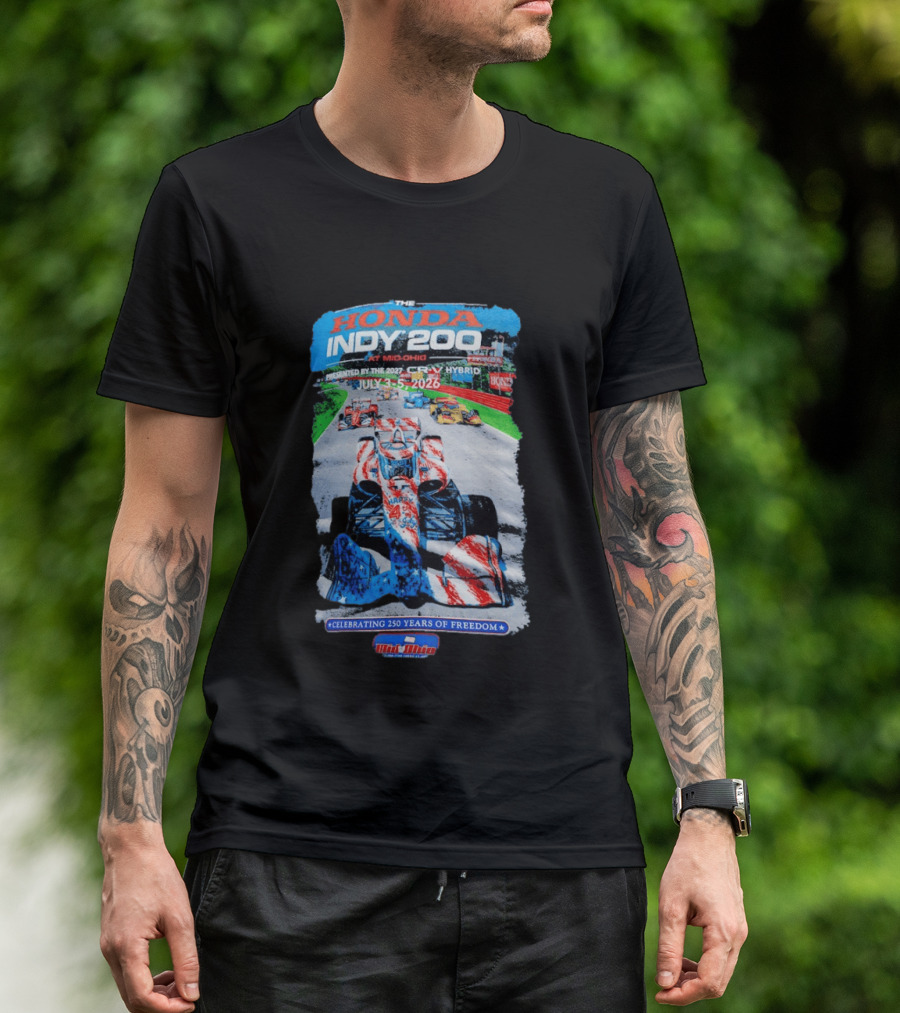 Honda Indy 200 At Mid Ohio July 3 To 5 2026 Celebrating 250 Years Of Freedom Racing Event T-Shirt