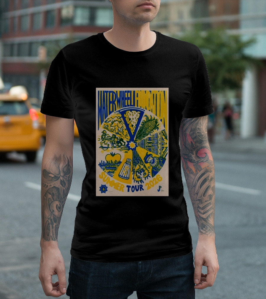 WaterWheel Foundation Summer Tour 2026 Salt Shaker Apple Corn T-Shirt